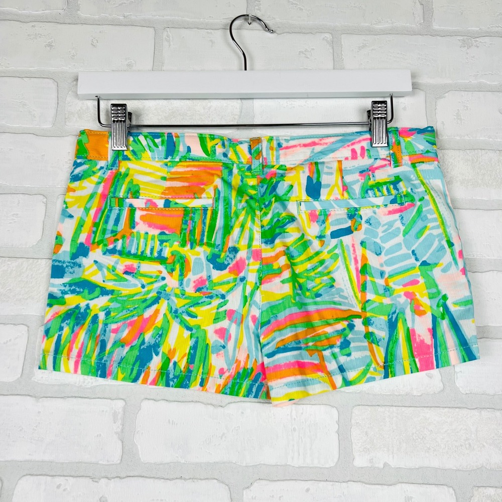 Lilly Pulitzer Girls Multi Color Abstract Tropical Corduroy Shorts Size 14 - Picture 9 of 10